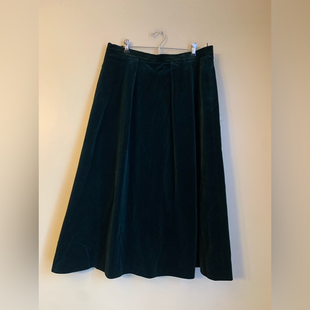 Bleyle Velvet Skirt Midi Dark Green Classic Made In Austria Size European 44